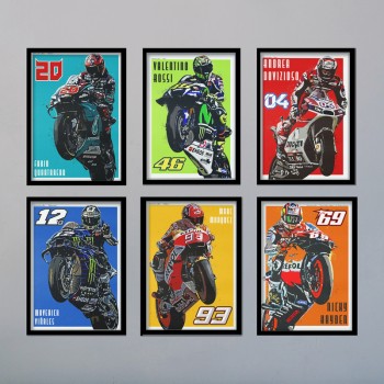 تابلو مدل موتور موتوجی پی MotoGP کد LAG6001 مجموعه 6 عددی