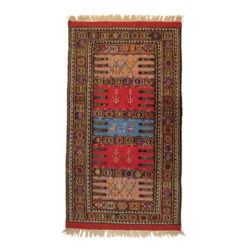 گلیم دستبافت دو متری طرح هندسی کد 87945