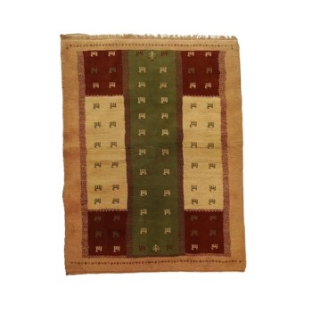 گبه فرش دستباف یک ونیم متری مدل بافت قشقای شیراز کد NKP.Z.N93