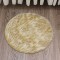 فرش ماشینی شاران هوم طرح خز پرز بلند فانتزی گرد زمینه کرم