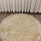 فرش ماشینی شاران هوم طرح خز پرز بلند فانتزی گرد زمینه کرم