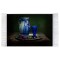 فرش ماشینی دیوارکوب اطلس آبی طرح نقاشی پارچ و لیوان و میوه مدل T1096